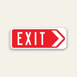 EXIT – Right Arrow Sign 32×12 Inch (Red)