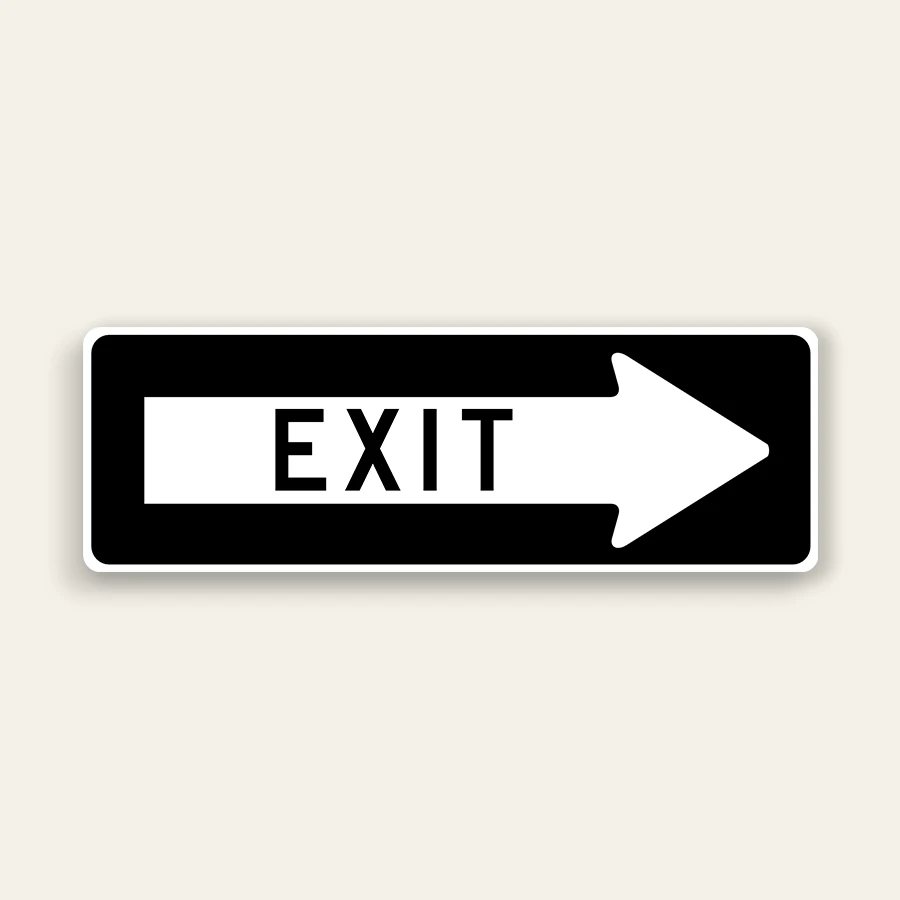 EXIT – Right Arrow Sign 36×12 Inch