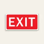 EXIT Sign (Red Background) 10×5 Inch