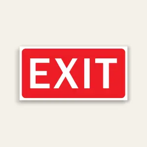 EXIT Sign (Red Background) 10×5 Inch