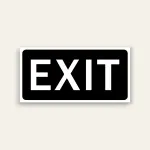 EXIT Sign (Black Background) 10×5 Inch