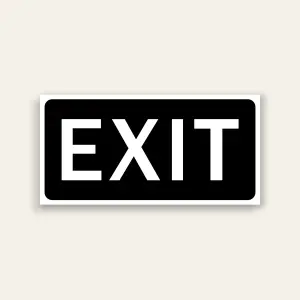 EXIT Sign (Black Background) 10×5 Inch