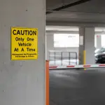 Only one vehicle at a time sign