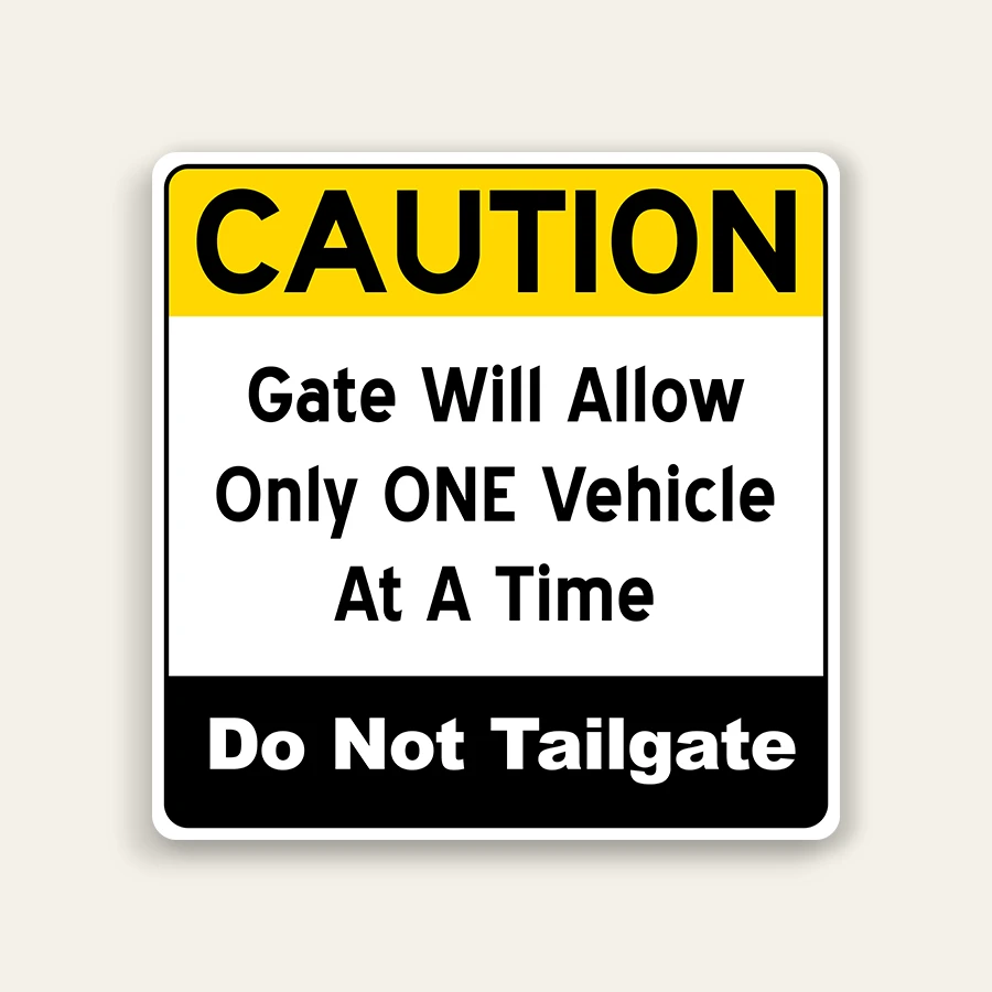 Caution Gate Allows Only One Vehicle At A Time – 12×18 Inch