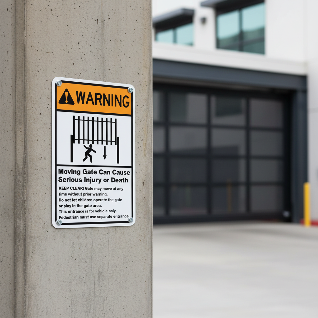 Moving Gate Serious Injury/Death Warning Sign