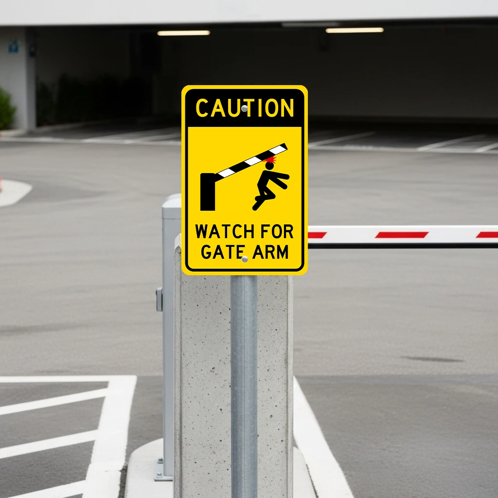 watch for gate arm sign