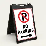no parking, right arrow