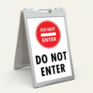 Do Not Enter A-Frame sign panel red traffic restriction sign