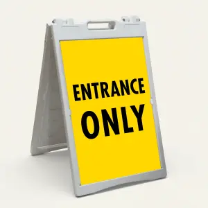 Entrance Only A-Frame sign panel yellow directional traffic sign