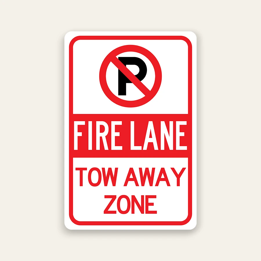 No Parking Fire Lane Tow Zone