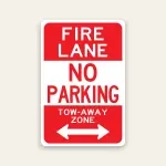 Fire Lane No Parking Tow Zone Sign