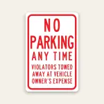 No Parking Without Permission Tow Away Sign
