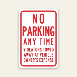 No Parking Without Permission Tow Away Sign