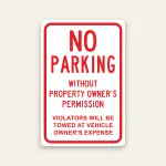 No Parking Without Permission Tow Away
