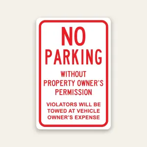 No Parking Without Permission Tow Away