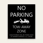 No Parking Tow Away Zone Sign