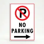 No Parking Arrow Right A-Frame sign panel directional parking control sign