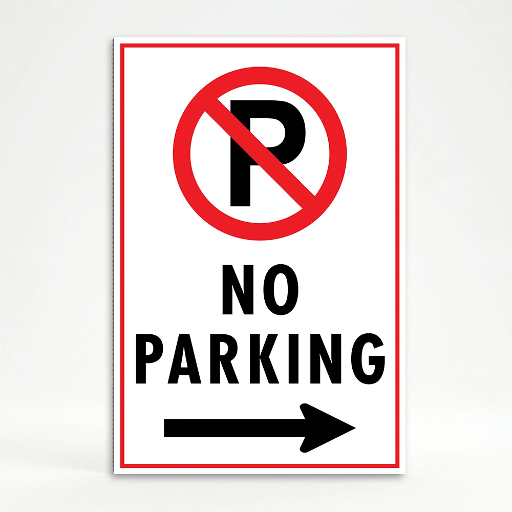 No Parking Arrow Right A-Frame sign panel directional parking control sign