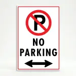 No Parking Arrow Both Directions A-Frame sign panel parking restriction sign with dual arrows