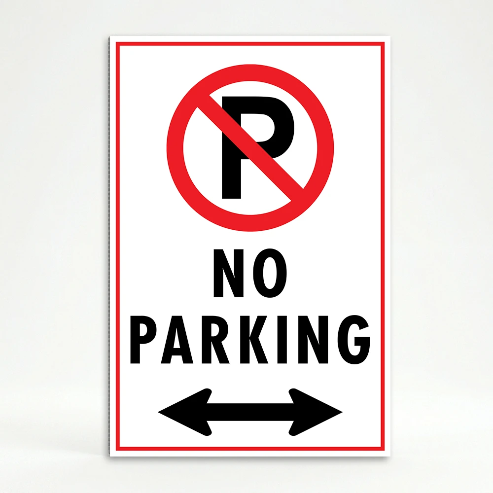 No Parking Arrow Both Directions A-Frame sign panel parking restriction sign with dual arrows