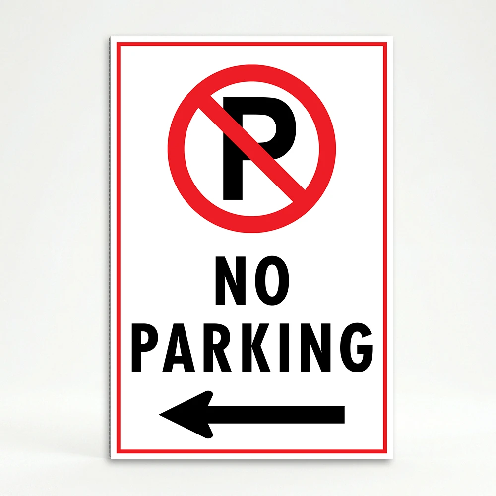 No Parking Arrow Left A-Frame sign panel directional parking sign with left arrow