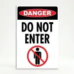 Danger Do Not Enter A-Frame sign panel safety restriction sign with symbol
