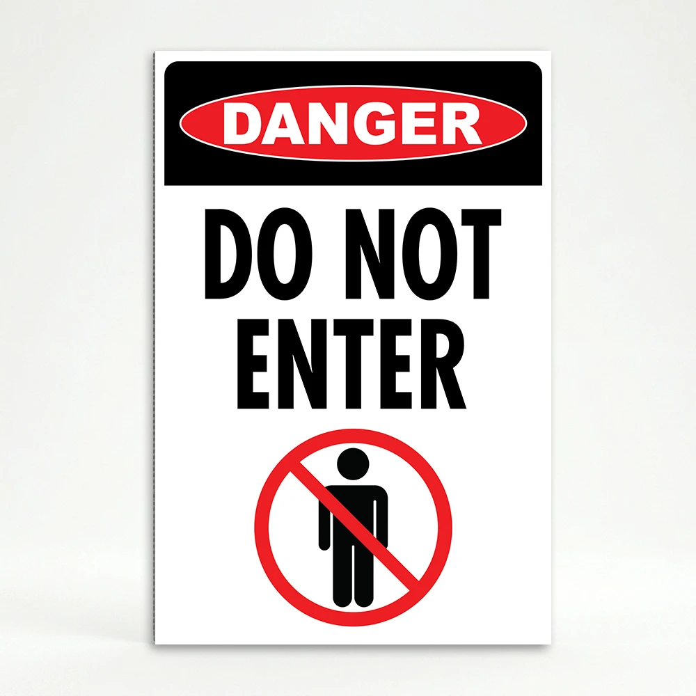 Danger Do Not Enter A-Frame sign panel safety restriction sign with symbol
