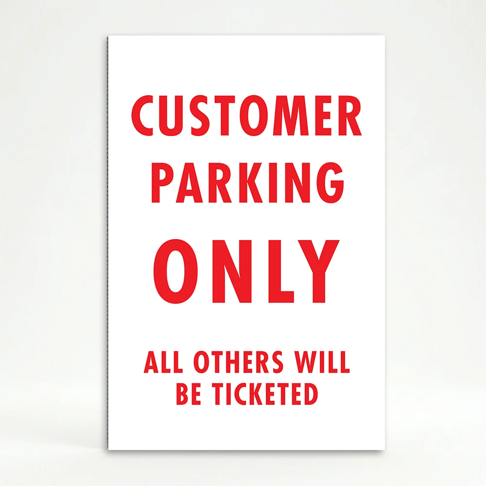 Customer Parking Only A-Frame sign panel reserved parking sign with ticket warning