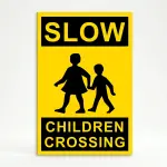 Slow Children Crossing A-Frame sign panel safety warning sign with children icon
