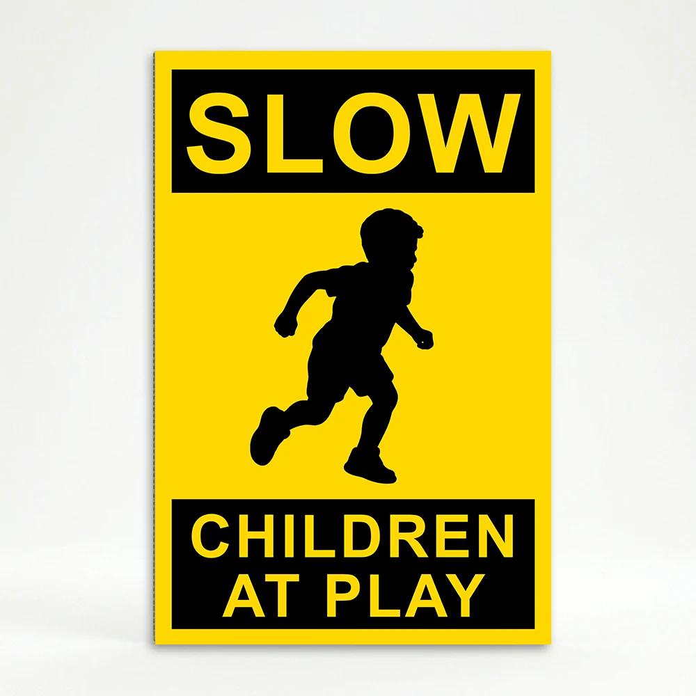 Slow Children At Play A-Frame sign panel safety warning sign with child icon