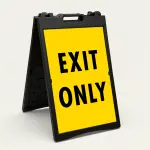 Exit Only yellow sign directional traffic sign
