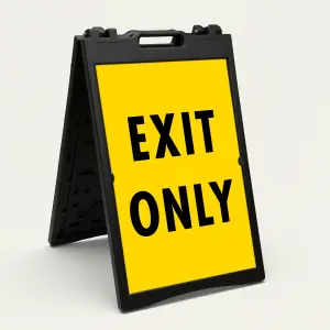 Exit Only yellow sign directional traffic sign