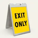 Exit Only yellow sign directional traffic sign