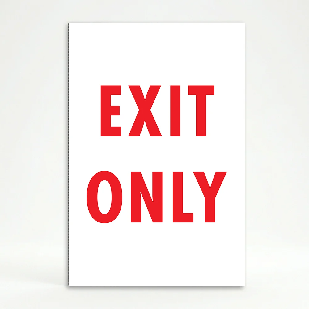 Exit Only red sign directional traffic sign