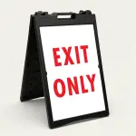 Exit Only red sign directional traffic sign