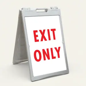 Exit Only red sign directional traffic sign
