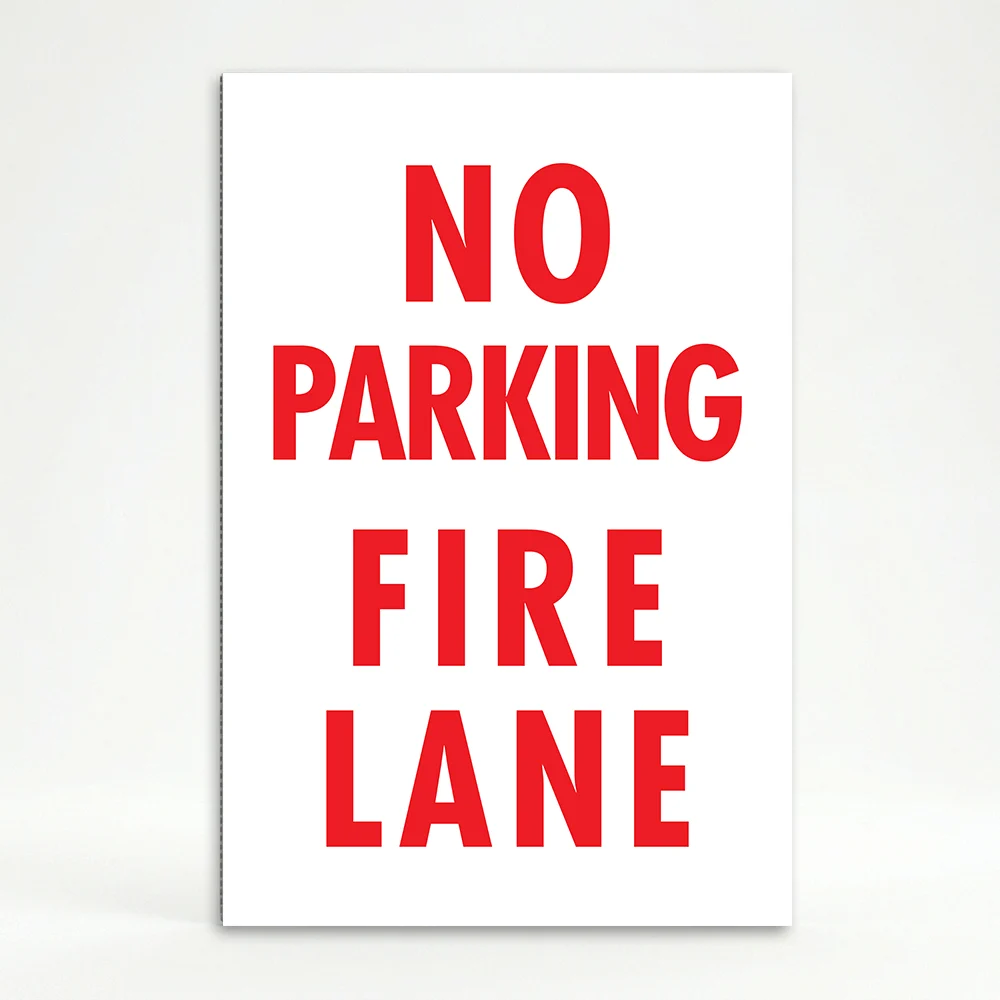 No Parking Fire Lane red sign emergency access parking restriction sign