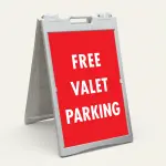 Free Valet Parking sign red background valet service sign