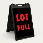 Lot Full sign red text black background
