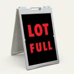 Lot Full sign red text black background