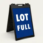 Lot Full sign blue background white text