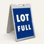 Lot Full sign blue background white text