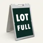 Lot Full sign green background white text