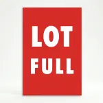 Lot Full sign red background white text