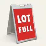 Lot Full sign red background white text