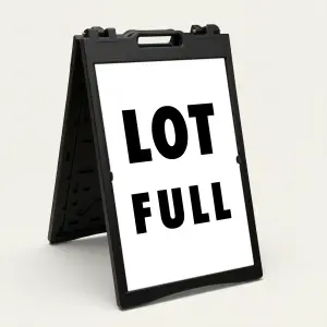 Lot Full sign white background black text