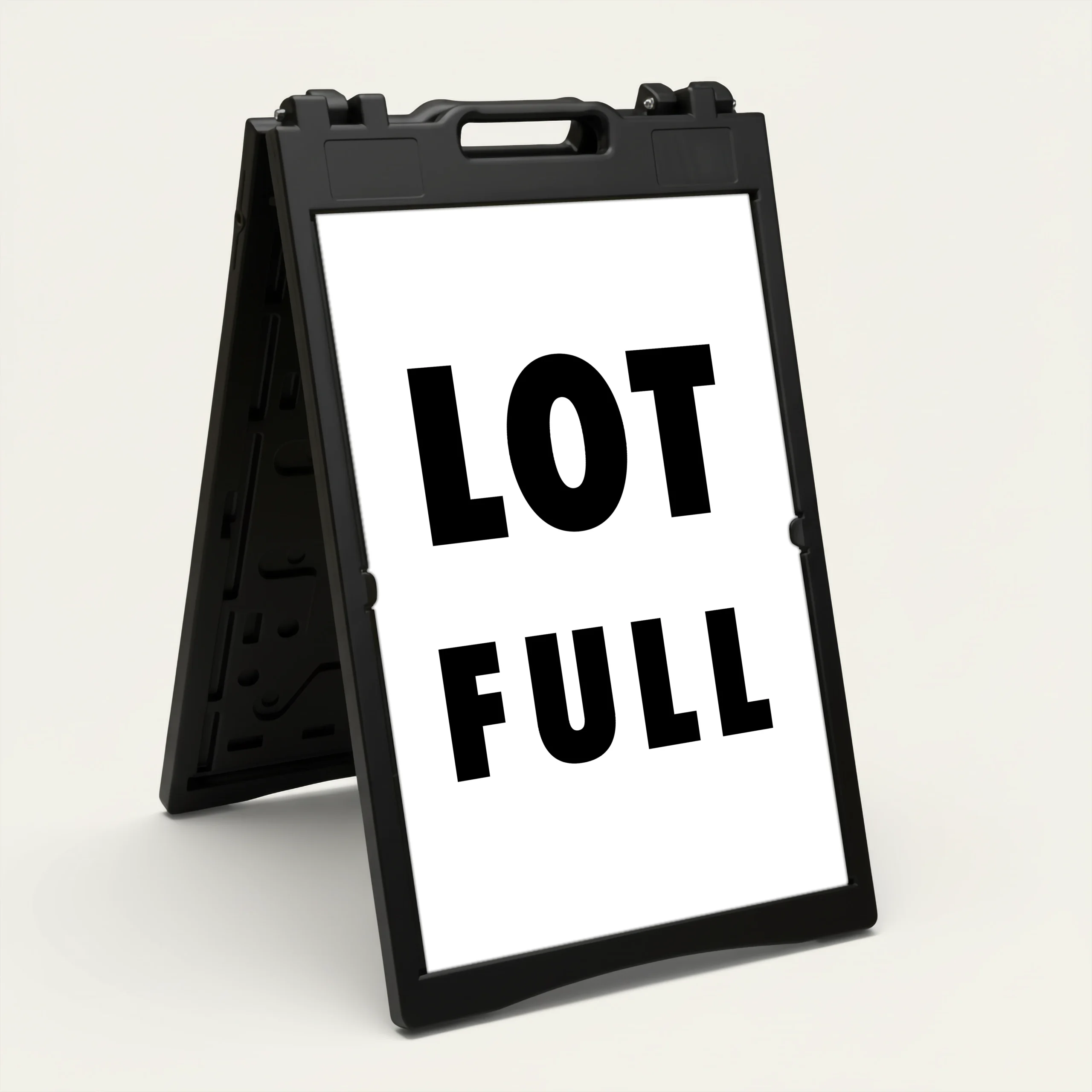 Lot Full sign white background black text