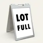 Lot Full sign white background black text