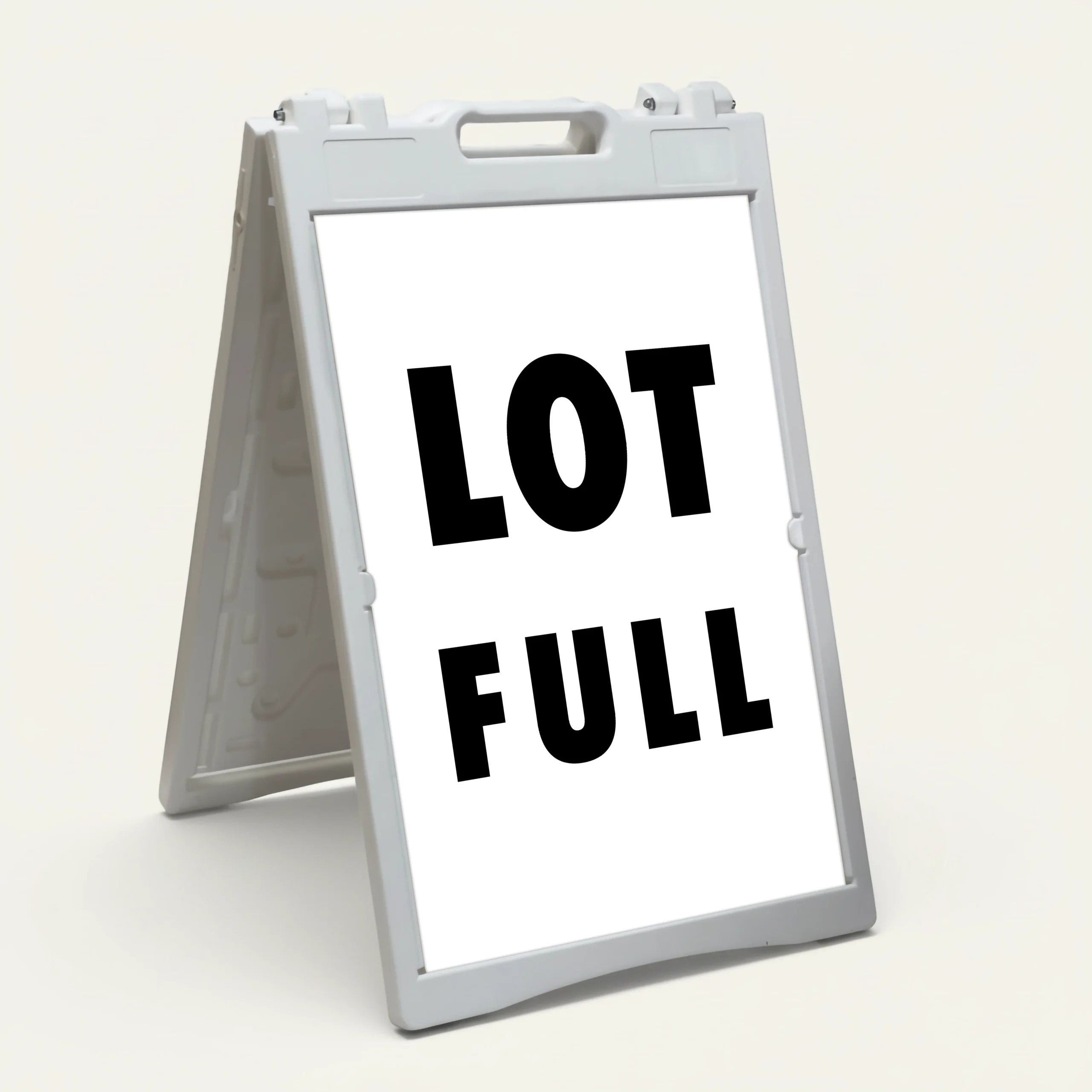 Lot Full sign white background black text