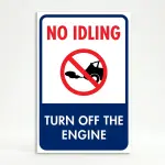 No Idling turn off engine sign with symbol